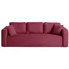 BESTMOBILIER Miro - canapé droit 3 places - convertible avec coffre - en velours texturé - Prune