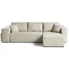 BESTMOBILIER Canapé d'angle réversible convertible 4 places en velours côtelé beige