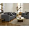 BESTMOBILIER Topaze - canapé droit 2 places - en tissu - Gris foncé