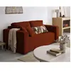 BESTMOBILIER Topaze - canapé droit 2 places - en velours côtelé - Terracotta