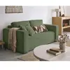 BESTMOBILIER Topaze - canapé droit 2 places - en velours côtelé - Vert sauge