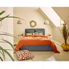 BESTMOBILIER Goyave - lit coffre - 140x190 - en velours côtelé - sommier inclus - Gris Anthracite