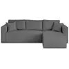 BESTMOBILIER Canapé d'angle réversible convertible 4 places en velours texturé gris