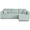 BESTMOBILIER Canapé d'angle réversible convertible 4 places en velours texturé bleu