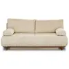 BESTMOBILIER Cristal - canapé 3 places - convertible avec coffre - en velours côtelé grosses côtes - Beige