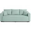 BESTMOBILIER Regala - canapé 3 places - convertible avec coffre - en tissu - Bleu ciel