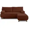 BESTMOBILIER Cristal - canapé 3 places - convertible avec coffre et pouf - en velours côtelé - Terracotta