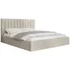 BESTMOBILIER Rosario - lit coffre - 180x200 - sommier inclus - en velours - Beige