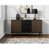 BESTMOBILIER Savanna - buffet bas - bois et noir - 150 cm - Noir / Bois
