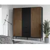 BESTMOBILIER Savanna - armoire - bois et noir - 185x180 cm - Noir / Bois
