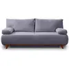 BESTMOBILIER Cristal - canapé 3 places - convertible avec coffre - en velours texturé - Bleu grisé