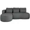 LISA DESIGN Mahina - canapé d'angle gauche - 4 places - convertible avec coffre - en tissu bouclette - Gris foncé