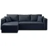 BESTMOBILIER Topaze - canapé d'angle réversible - 4 places - convertible avec coffre - en tissu - Bleu
