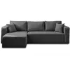 BESTMOBILIER Topaze - canapé d'angle réversible - 4 places - convertible avec coffre - en tissu - Gris foncé