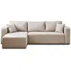 BESTMOBILIER Topaze - canapé d'angle réversible - 4 places - convertible avec coffre - en tissu - Beige