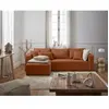 BESTMOBILIER Topaze - canapé d'angle réversible - 4 places - convertible avec coffre - en tissu - Terracotta