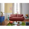 BESTMOBILIER Cristal - canapé 3 places - convertible avec coffre - en velours texturé - Rose