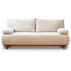 BESTMOBILIER Cristal - canapé 3 places - convertible avec coffre - en velours texturé - Beige