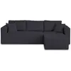BESTMOBILIER Canapé d'angle réversible convertible 4 places en velours texturé noir