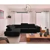 BESTMOBILIER Zaria - canapé d'angle gauche - convertible avec coffre et têtières réglables - 5 places - en velours côtelé - Noir