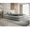 BESTMOBILIER Kingston - lit coffre - 180x200 - sommier inclus - en tissu bouclette - Blanc