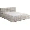 BESTMOBILIER Kingston - lit coffre - 180x200 - sommier inclus - en tissu bouclette - Beige