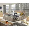 BESTMOBILIER Lucea - lit coffre - 160x200 - sommier inclus - en velours - Taupe