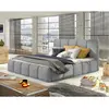 BESTMOBILIER Lucea - lit coffre - 180x200 - sommier inclus - en velours - Gris clair