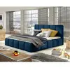 BESTMOBILIER Lucea - lit coffre - 180x200 - sommier inclus - en velours - Bleu nuit