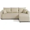 BESTMOBILIER Canapé D'angle Réversible Convertible 4 Places En Tissu Beige