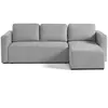 BESTMOBILIER Canopy - canapé d'angle réversible - 4 places - convertible avec coffre - en tissu texturé - Gris clair