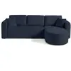 BESTMOBILIER Miro - canapé d'angle réversible - 4 places - convertible avec coffre - en velours texturé - Bleu
