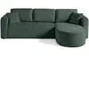 BESTMOBILIER Miro - canapé d'angle réversible - 4 places - convertible avec coffre - en velours texturé - Vert