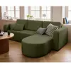 BESTMOBILIER Miro - canapé d'angle réversible - 4 places - convertible avec coffre - en velours texturé - Vert Olive