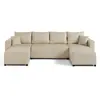 BESTMOBILIER Canapé panoramique 7 places En U en Tissu Beige