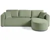 BESTMOBILIER Miro - canapé d'angle réversible - 4 places - convertible avec coffre - en velours texturé - Vert sauge