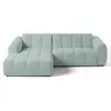 Lisa Design Canapé d'angle gauche 4 places en tissu texturé bleu