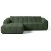 LISA DESIGN Ray - canapé d'angle gauche - 4 places - en tissu texturé - Vert