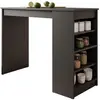 BESTMOBILIER Drazic - table de bar avec rangements - noir - de 2 à 4 personnes TU