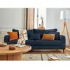 LISA DESIGN Albane - canapé 3 places - convertible avec coffre - en velours côtelé - Bleu Ardoise