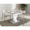 BESTMOBILIER Xandriel - table à manger extensible - gris et blanc - 4 à 6 personnes