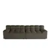 LISA DESIGN Napoli - canapé droit 4 places - en velours - Gris