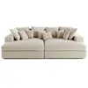 Lisa Design - Canapé Collins en Velours Côtelé - Sofa Beige 3 Places - Salon
