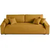LISA DESIGN Pivoine - canapé droit 3 places - convertible avec coffre - en velours texturé - Jaune