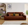 LISA DESIGN Pivoine - canapé droit 3 places - convertible avec coffre - en velours texturé - Terracotta
