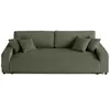 LISA DESIGN Pivoine - canapé droit 3 places - convertible avec coffre - en velours côtelé - Vert