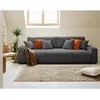 LISA DESIGN Canapé droit convertible 3 places en velours côtelé gris foncé
