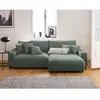 LISA DESIGN Pivoine - canapé d'angle réversible - 4 places - convertible avec coffre - en velours texturé - Vert