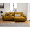 LISA DESIGN Pivoine - canapé d'angle réversible - 4 places - convertible avec coffre - en velours texturé - Jaune