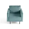 LISA DESIGN Charlie - fauteuil - pieds hauts - en velours côtelé - Bleu